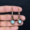 Larimar Earrings, 999 Copper Wire Wrapped Jewelry, Gemstone Earrings, Gift For Her Handmade Dainty Jewelry