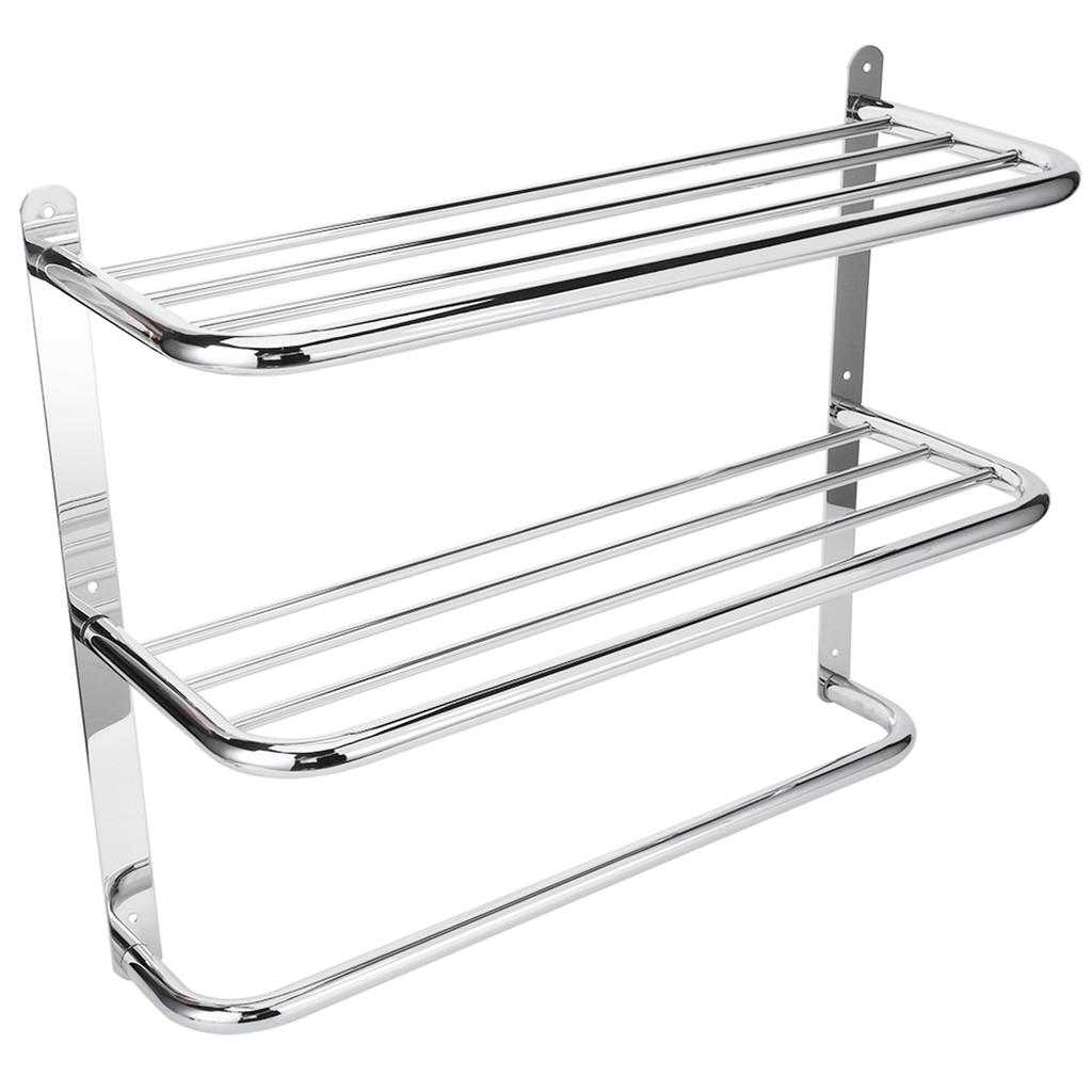 Bathroom Shelf 3?Tier Wall Mounting Rack with Towel Bars for Toilet Kitchen Living Room