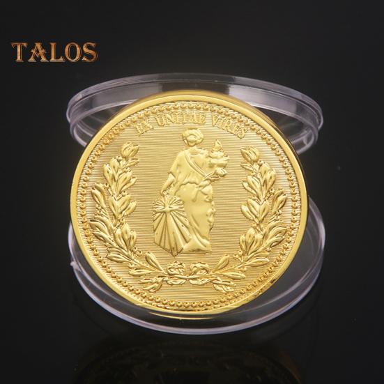 Позолоченная монета, реквизит для фильмов, диаметр 1,6 дюйма, двухсторонняя металлическая монета, коллекционная сувенирная монета с защитной коробкой, подарок для поклонников фильмов
