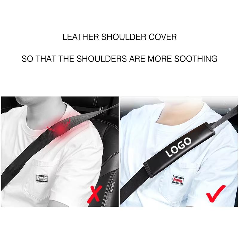 2pcs Car Seat Belt Cover Leather Shoulder Pad Accessories For Peugeot 206 307 308 207 3008 208 407 508 2008 5008 301 406 408 607 YO2