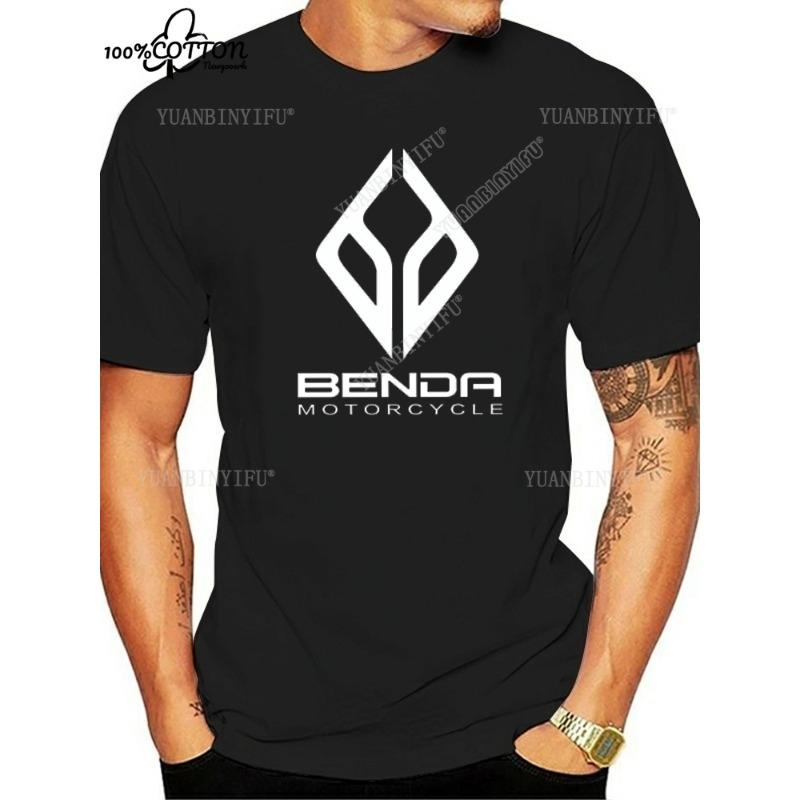Harajuku Benda Motorcycle Logo printed T-shirt 100%Cotton top Unisex shirt short sleeve O-neck Loose Street Fashion