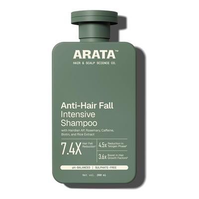 Arata Интенсивный шампунь против выпадения волос | Hairdian AP, Кофеин и Розмарин | Снижение выпадения волос | Стимуляция факторов роста волос | Без парабенов и сульфатов