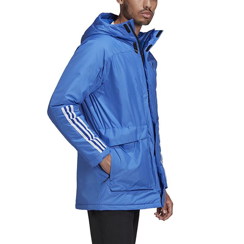adidas Мужские пуховики Синие С капюшоном Умеренные Другие GE9999