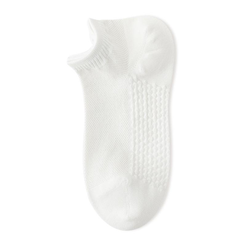 5 пар женских тонких сетчатых дышащих коротких носков-лодочек из чистого хлопка для весны и лета с пяткой, не сползающей вниз