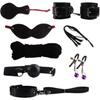 SM Bondage Kit - F - 8 Pieces - Black - Adults - BDSM