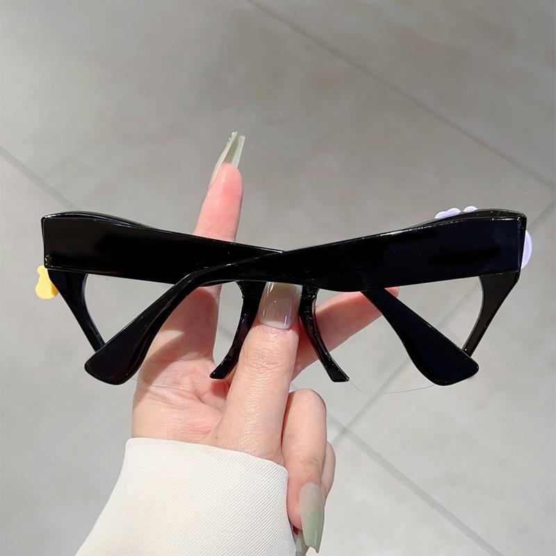 Women Vintage Anti Blue Light Cat Eye Glasses Women Sexy Lady Half Frame Eyewear DIY Cute Decorative Fashion Ball Dress Up Flat Mirror