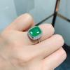 Celebrity Women'S Ring Micro-Set Diamond Square Big Ancestor Green Zircon Ring Simulation Paraiba Color Jewelry Ring