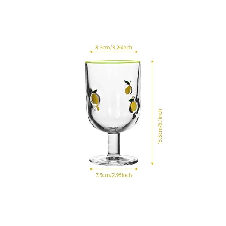 Lemon Decorated 360ml Drinking Glasses Shatters Resistant Clear Pubs Glasses For Gift Home Kitchens Party Supplies