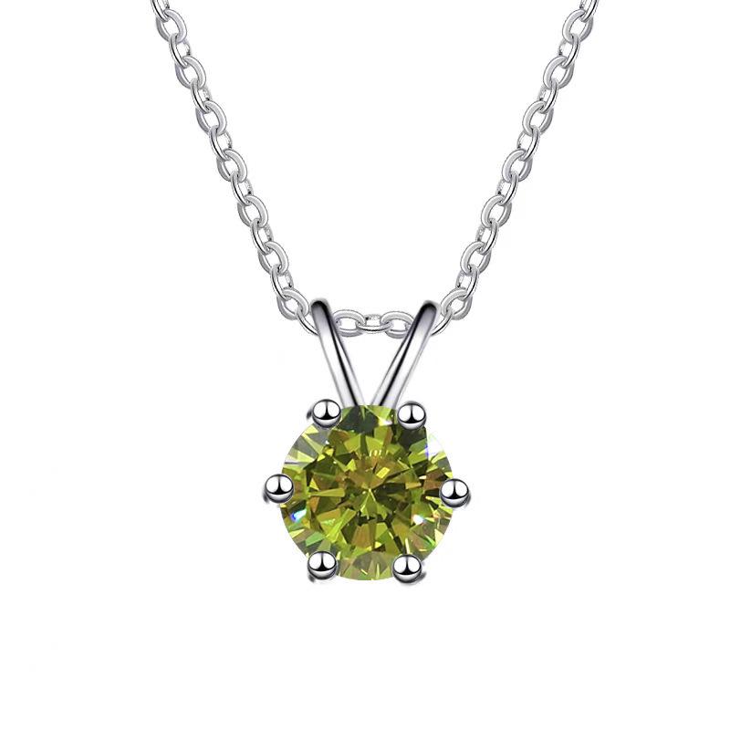 925 Sterling Silver Mosan Premium Pendant Necklace Classic Style Moissanite Gold Silver Wedding Party Engagement Anniversary