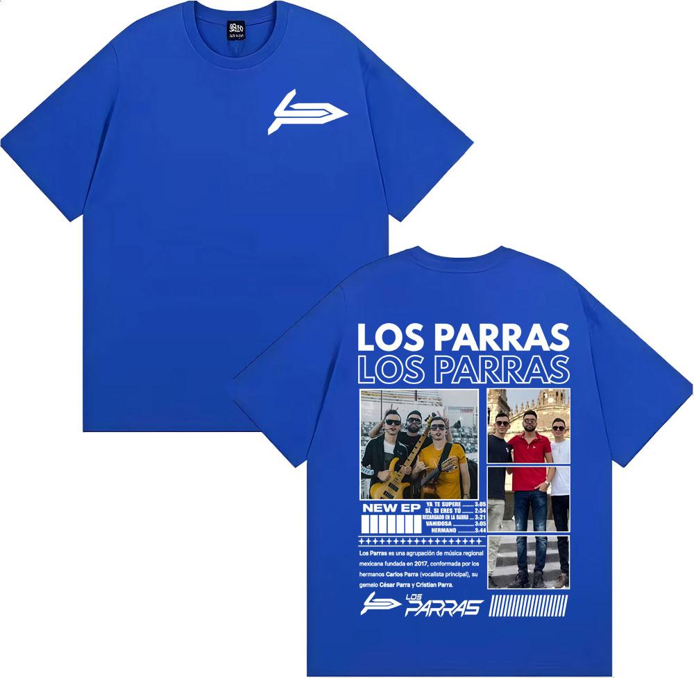 Rock Band Los Parras Tour 2025 Graphic T Shirts Unisex Women Fashion Hip Hop Streetwear Tshirt 100 Cotton Loose Oversized T Shirt