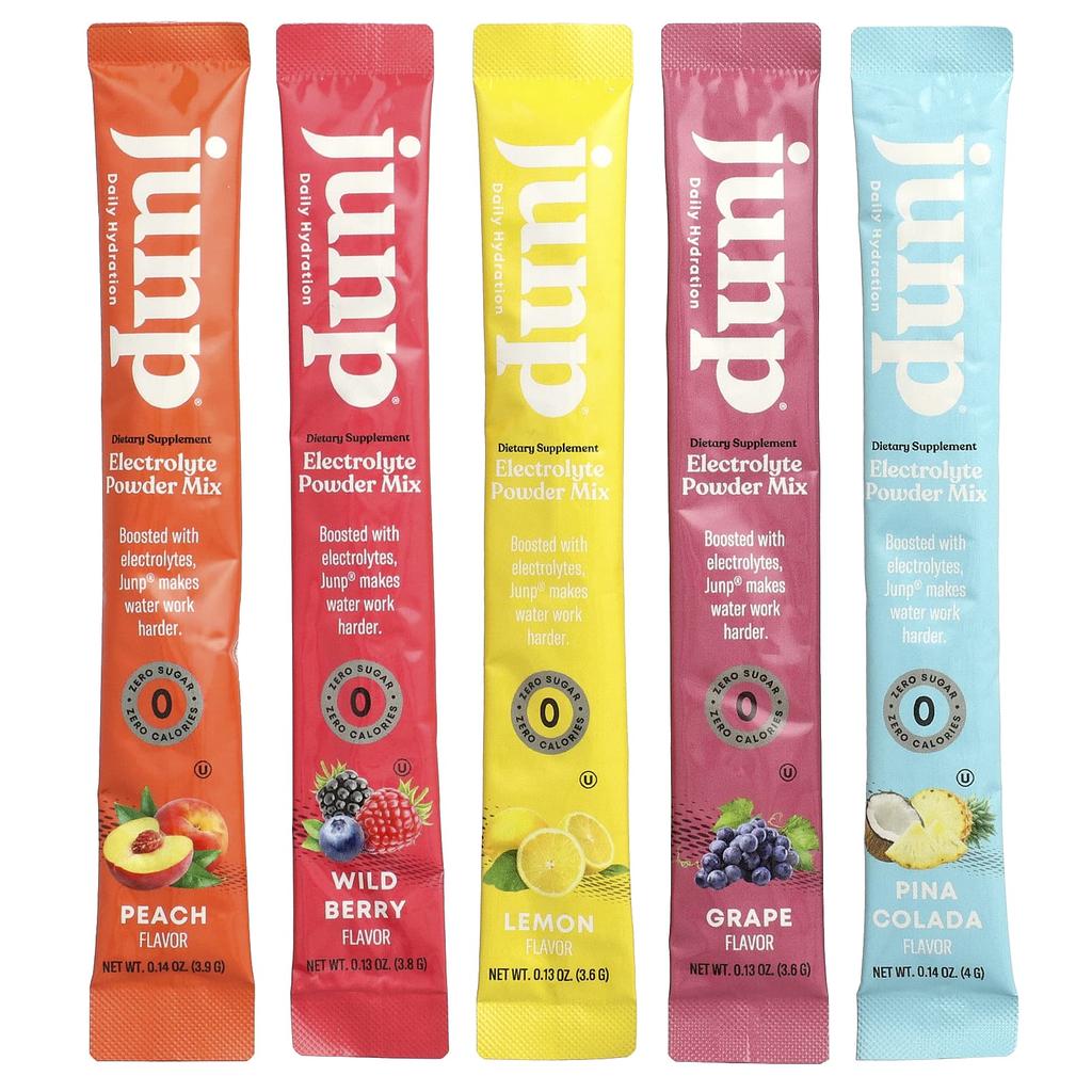 JUNP Hydration Electrolyte Powder Mix, Variety Pack, 5 Stick Packs, 18.9g (0.67oz)