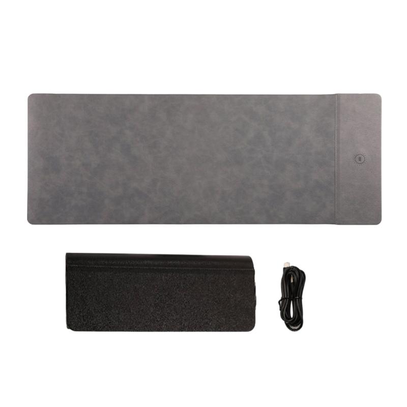 Oversized Leather Like Desk Mats With 15W Charging Station Builts In For Seamless Computer Accessory Integration