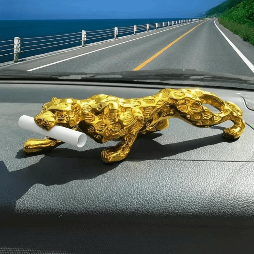 Lucky Animal Cheetah Small Statue Gold Brass Leopard Miniatures Vintage Leopard Figurines  Office