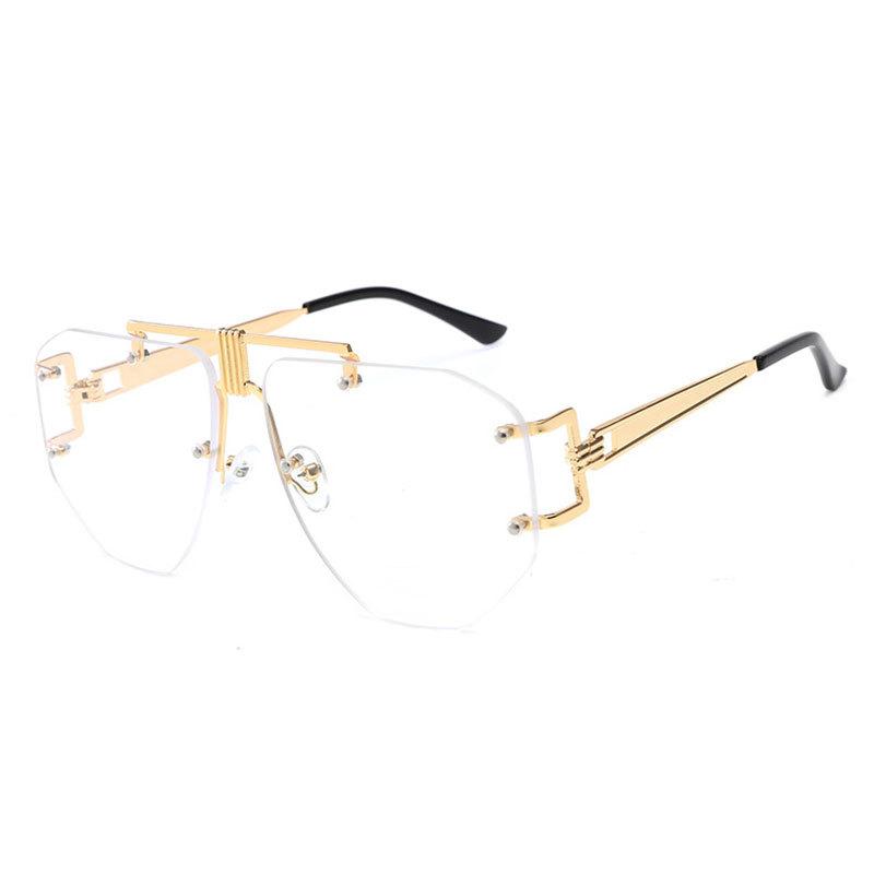 Irregular Style Fashion Sunglasses For Women And Men Rimless Alloy Designer Glasses Unisex Glamour Brand Shades Uv400