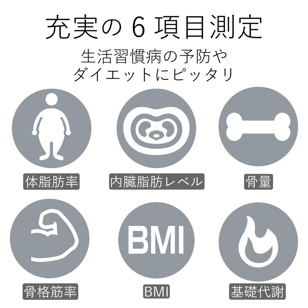 ELECOM Body Composition Monitor Compact Measure Body Fat Visceral Fat Skeletal Muscle Bone and Basal White [Can Weight, Percentage, Level, BMI,