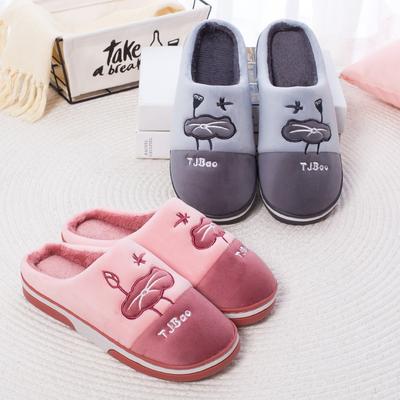 Модные осенне-зимние теплые хлопковые тапочки для дома, для пары, утолщенные, нескользящие, удобные хлопковые швабры, супермаркет, горячая распродажа