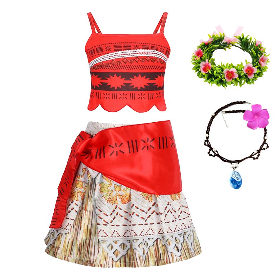 New Movie Moana 2 Girl Dress Halloween Party Costume Princess Fancy Clothes Children Vaiana Outfit Dress