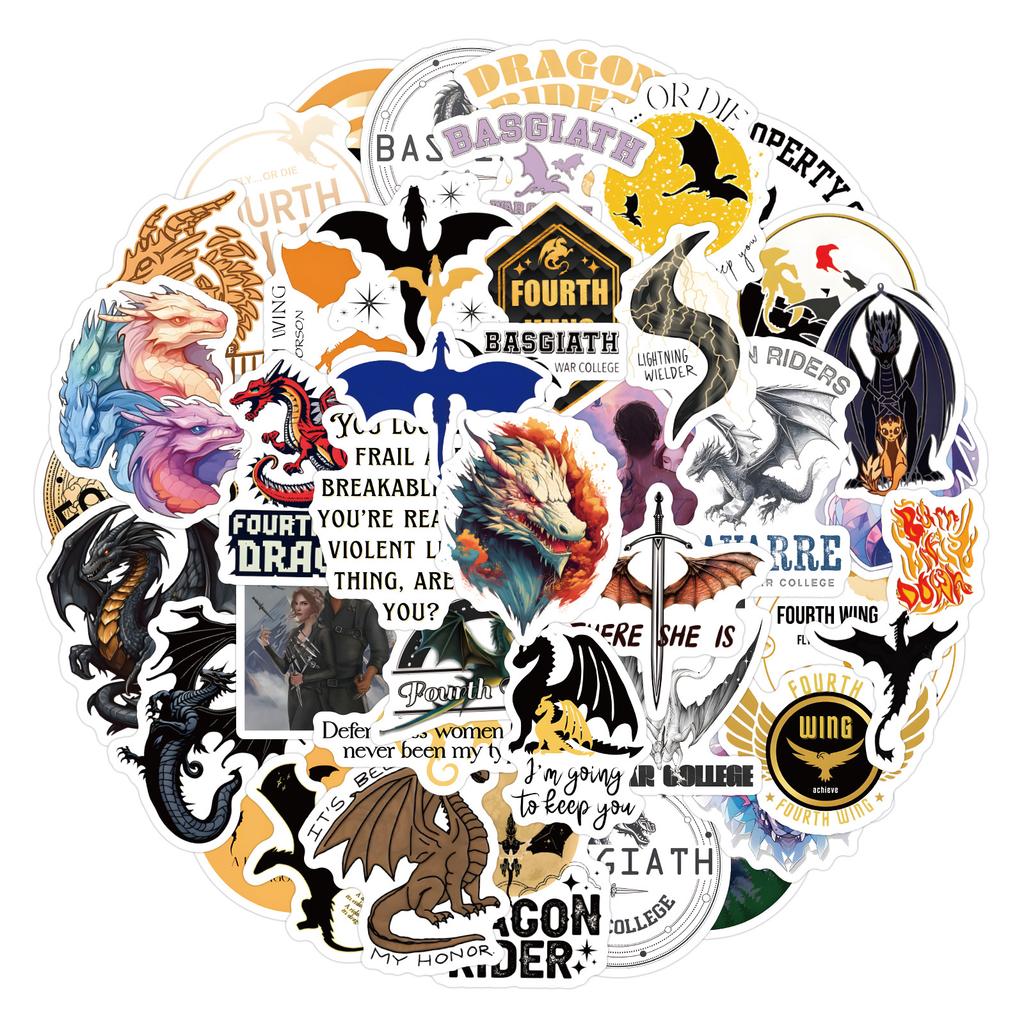 60/120 New Style Fourth Wing Graffiti Sticker Guitar Notebook Suitcase Sticker