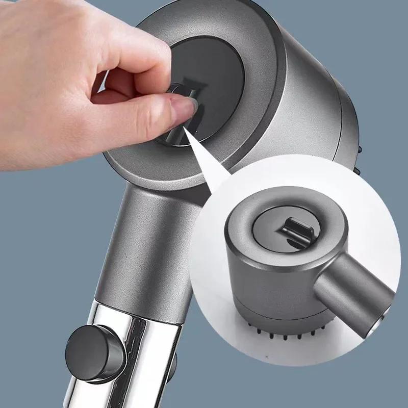 3 Modes Shower Head Adjustable High Pressure Water Saving Shower One-Key Stop Water Massage Shower Head with Filter Element