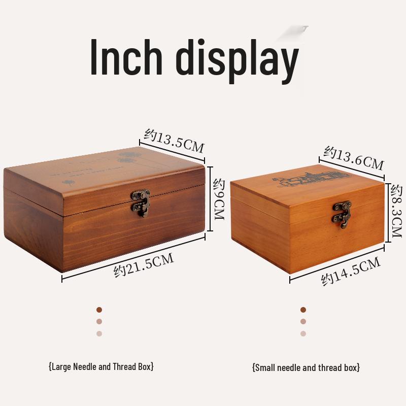 High-Quality Solid Wood Sewing Box: Complete Needle & Thread Set for Home, Weddings, Dorms