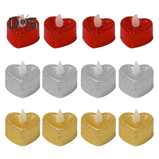 12 Pack Battery Operated Tea Light Candles Flickering Flameless LED Candle Lights Realistic Wicks Tabletop Lamp Decoration