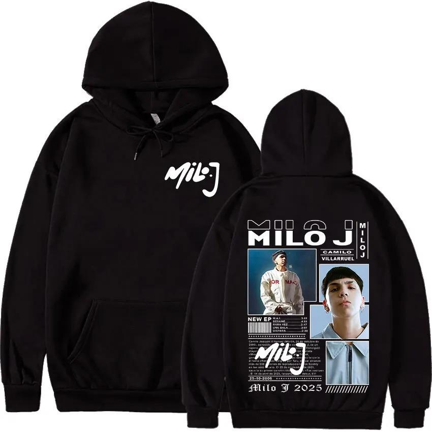 Milo J Graphic Hoodie Men Women Hip Hop Fleece Warm Long Sleeve Sweatshirts Oversized Streetwear Sweatshirt Pullover Tracksuit Female Male Clothing