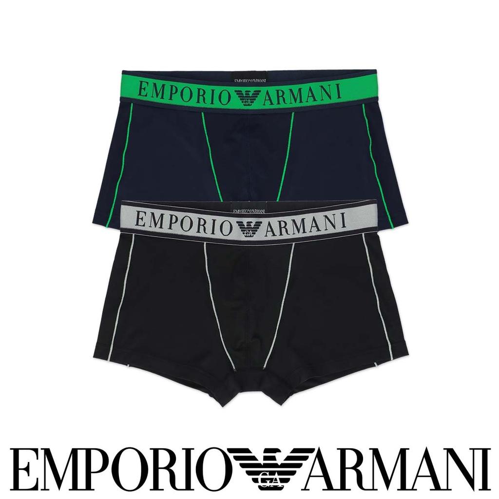 Emporio Armani PIQUET MICROFIBER Boxer Shorts, Front Closure, Men's, EU Size, 54045323, 98. Black