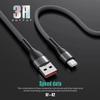 Lot-2 Câble USB-C 1M Charge Rapide 3A pour Samsung Galaxy - BOOLING - Nylon Tressé Gris