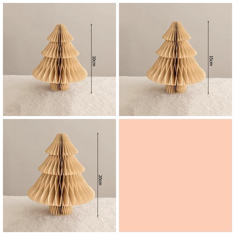 Paper Folding Christmas Tree Ornament 3D Honeycomb Christmas Tree New Year Xmas Festive Atmosphere Party Dinner Tabletop Decor