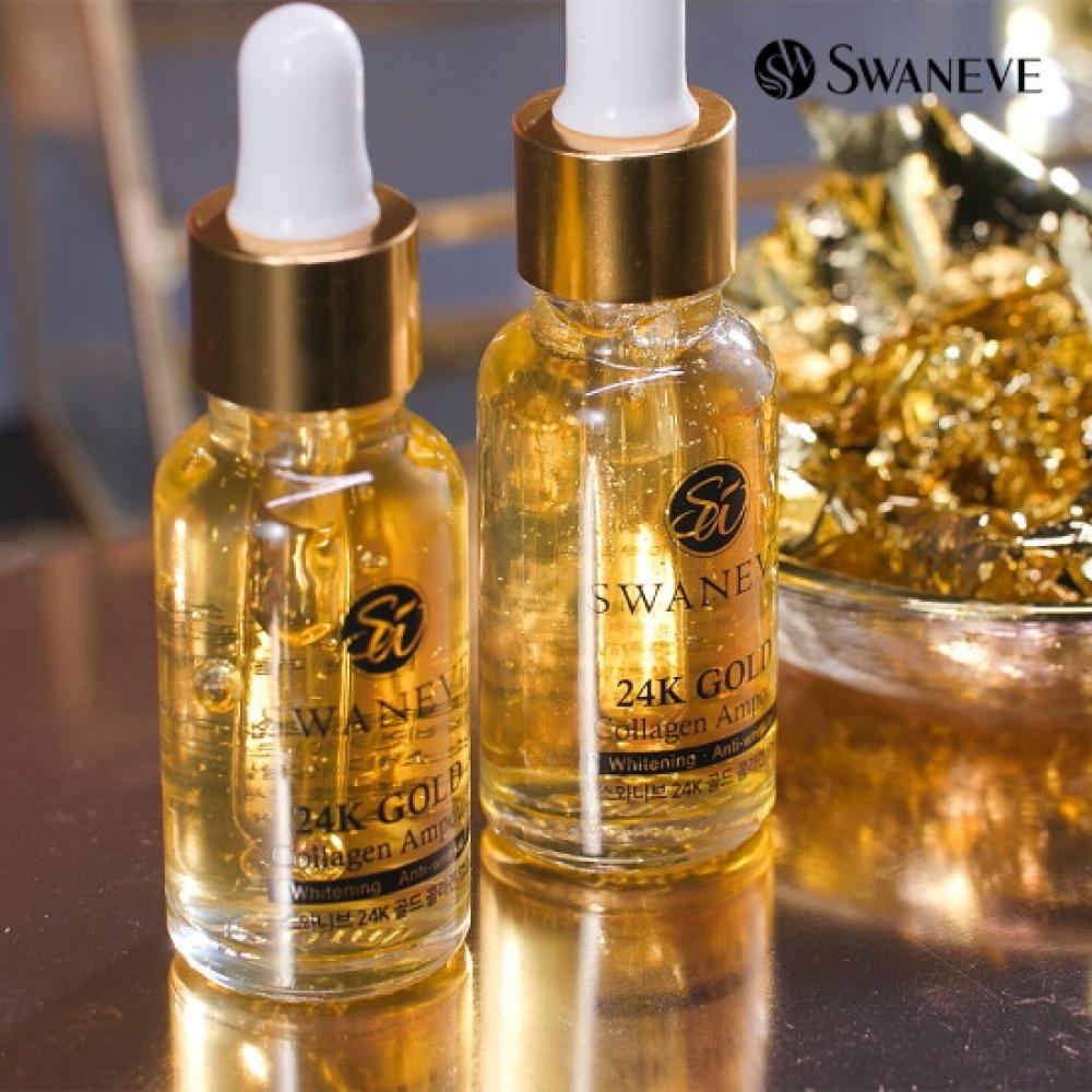 Swaneve 24k Gold Collagen Ampoule 20ml 16pcs Whitening Anti Wrinkle Lifting Nutr