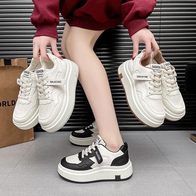 2025 новые популярные классические туфли для пригородных поездок в стиле ретро с круглым носком белого цвета, с толстой подошвой, универсальные легкие повседневные туфли для сноуборда