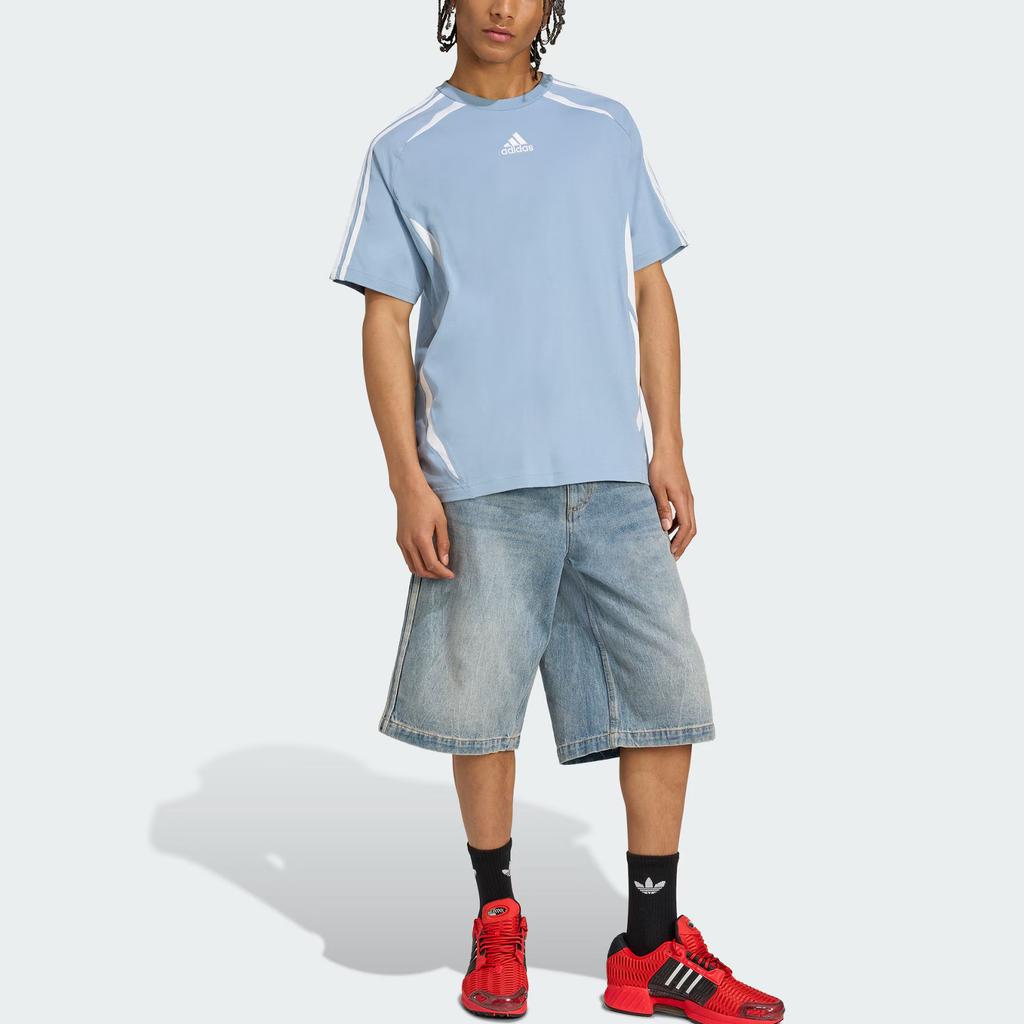 adidas SS25 Teamgeist Свободного кроя Футболка с круглым вырезом Удобный пуловер Футболка с коротким рукавом Мужские топы KE0144