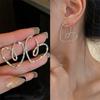 New Geometric Heart Ear Studs Earrings For Woman Fashion Korean Jewelry Temperament Girl's Daily Wear Earrings