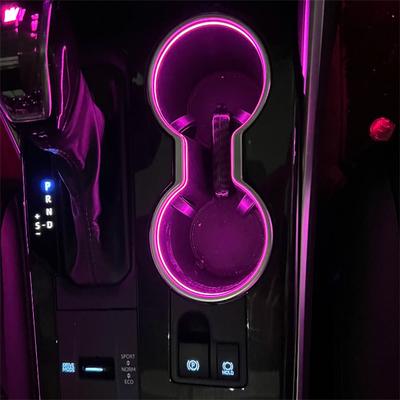 Автомобильная светодиодная центральная подсветка подстаканника, атмосферная подсветка салона, декоративная подсветка, ледяной синий, для Toyota Highlander