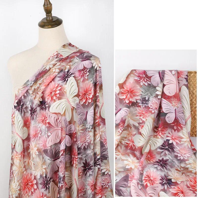 3D-принт Цветок Полиэстер Хлопок Ткань 100x140 см Юбки Детские Рубашки Пижамы Шапки Ручная работа DIY Ремесла Швейная Ткань
