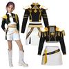 Anime Kid's Kpop Demon Hunter Cosplay Rumi Zoey Mira Costume Girls Black Golden Stage Performance Clothes Halloween Costume