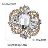 Fashion Personality Alloy Medium Glass Brooch Light Luxury Exaggerated Women'S Dress Coat Corsage Jewelry Pin