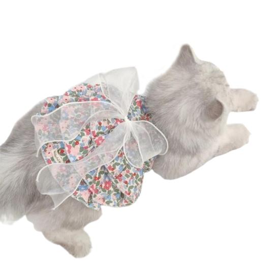 Платье для домашних животных Очень мягкий цветочный узор Красивый безворсовый удобный декоративный хлопковый цветок
