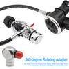 360 Degree Swivel Low Pressure Hose Adapter Brass Chrome Plated Scuba Diving Connector for Hose And 2nd Stage Scuba Diving Regulator