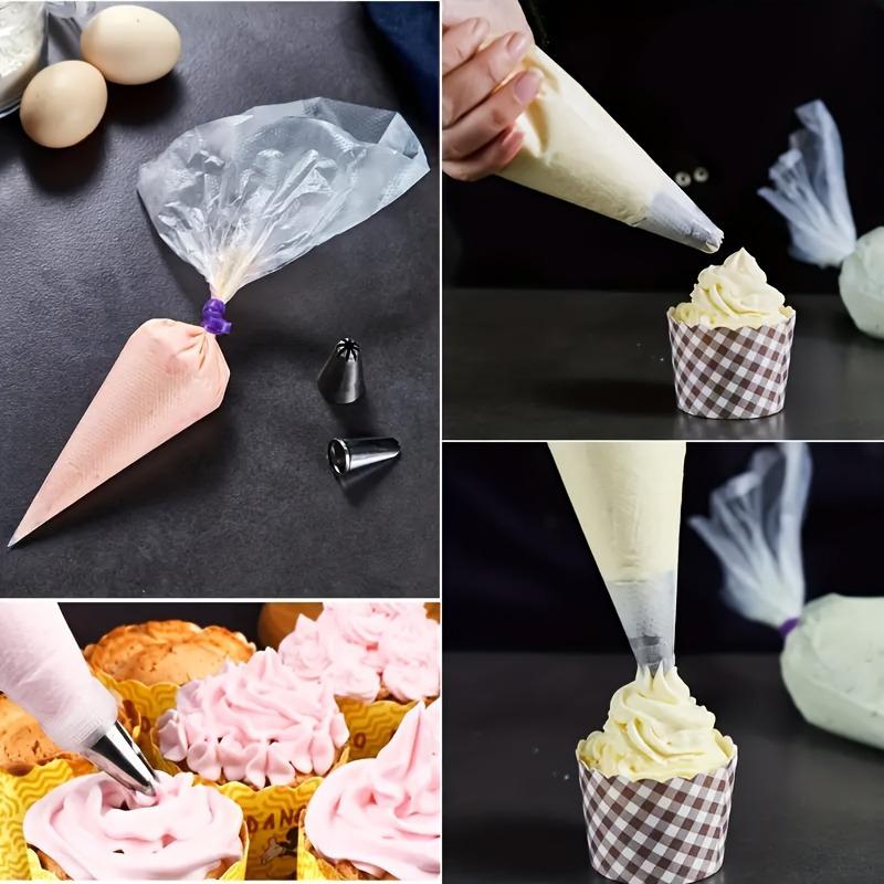 100PCS Disposable Icing Bags, Thickened Pastry Piping Bags with Easy-Twist Nozzle, Cake Decorating Supplies, Essential Tools for Dessert Decoration