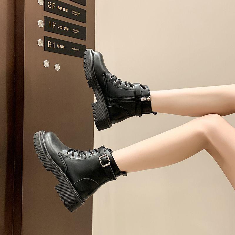 Женские ботинки мартинс, британские повседневные короткие ботинки, детские 2025 осень, новые милые крутые одинарные ботинки на платформе, ботинки-локомотивы