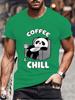 Coffee Chill Panda Enjoying Time T Shirts Men Women Short Sleeve Oversize T Shirt Loose Summer Tee Clothes Casual Fashion Tops