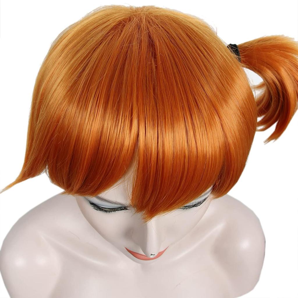 Short Pocket Monster Misty Orange Wig Halloween Cosplay Costume Wig For Women Party Hair Heat Resistant Synthetic Fiber