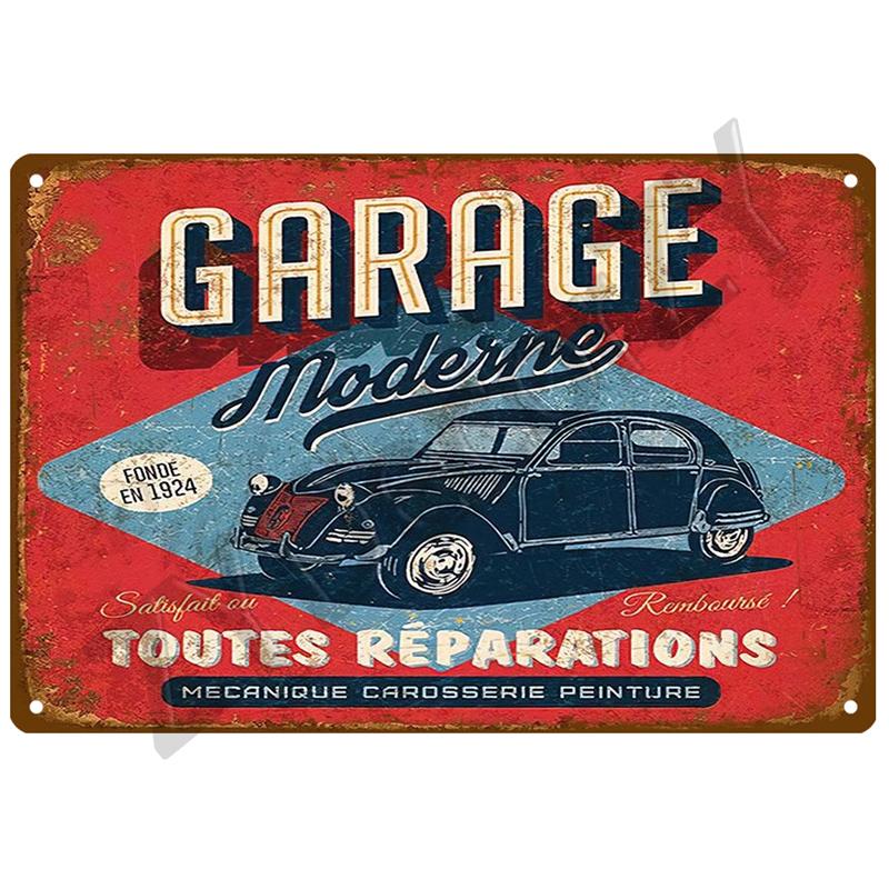 Гараж Металлическая Вывеска Дом Табличка Металлический Плакат Жестяная Вывеска Настенные Плакаты Винтаж Ретро Эстетика Декор Комнаты Настенное Искусство Украшения