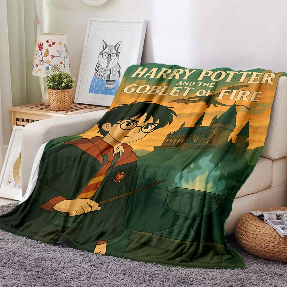 1pc Hogwarts Fire Flannel Blanket Soft Warm Throw for Home, Office, Travel, All-Season Cozy Bedding Gift L1433