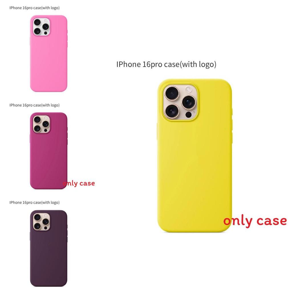 For Iphone16 Pro Solid Color Magnetic Silicone Phone Protective Case With Logo For Enhanced Protection