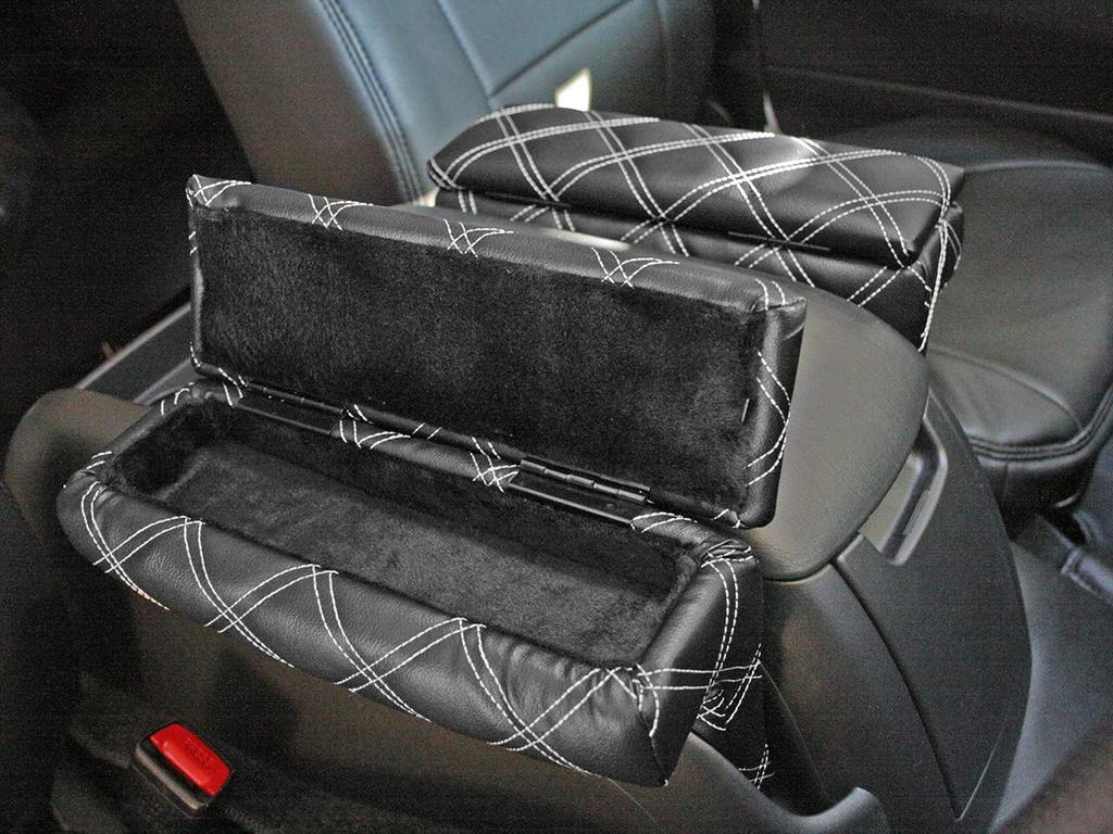 Armrest Console Box with Storage Compartment for Toyota Regius 200 Series Super and Right Set with White TRISTAR'S Hiace, Ace, (1st-8th Generation,