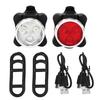 650mA USB Rechargeable LED Bicycle Bike Front Tail Safety Warning Light (RedWhite Set)