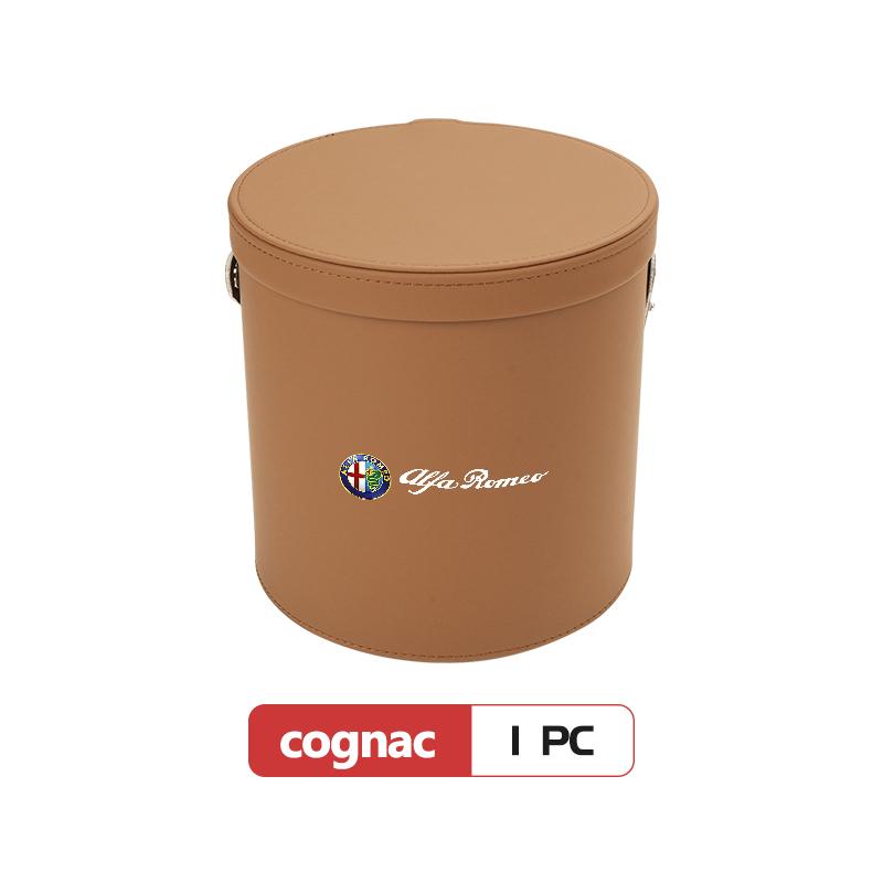 For Alfa Romeo Leather Car Trash Can Portable Trash Bin Garbage Box Organizer Accessories 159 Giulietta 156 147 Giulia Mito GTGZ0