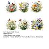 2 листа/комплект Цветы Бабочки Наклейка на стену Самоклеящаяся Водонепроницаемая ПВХ Съемная Гостиная